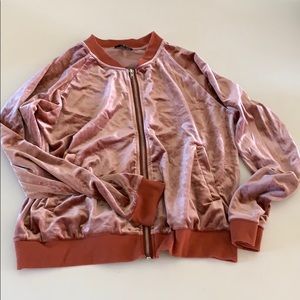 Velvet zip up hoodie